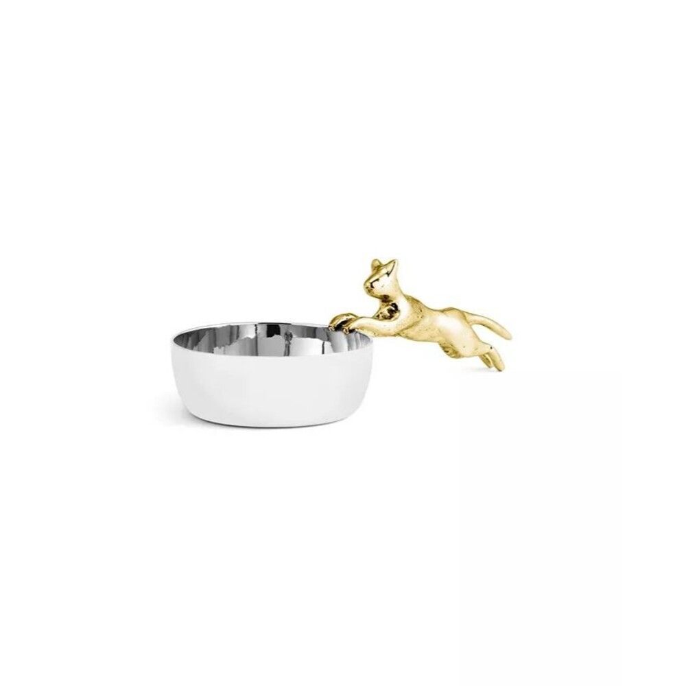 Michael Aram Pet Cat Scoop Brass Stainless Steel NEW!